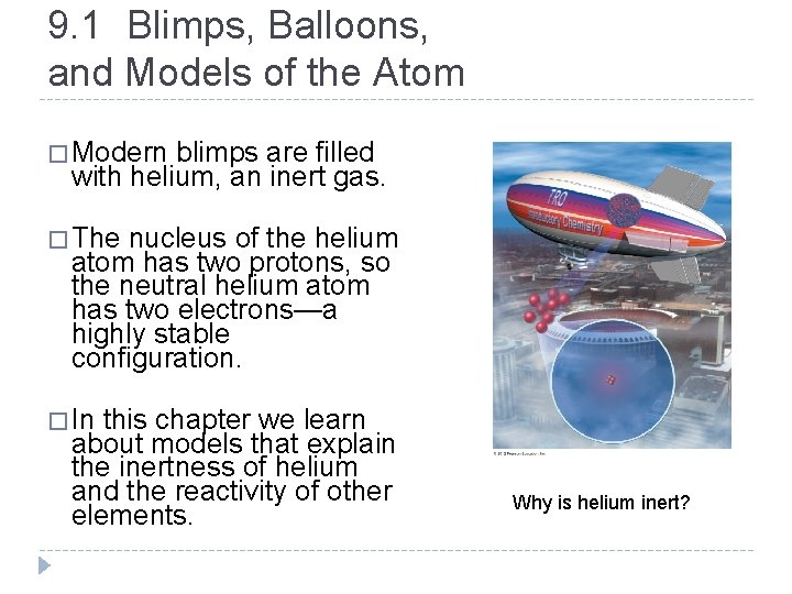 9. 1 Blimps, Balloons, and Models of the Atom � Modern blimps are filled 9. 1 Blimps, Balloons, and Models of the Atom � Modern blimps are filled