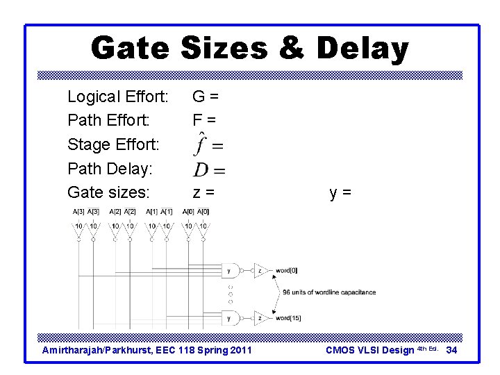 Gate Sizes & Delay Logical Effort: Path Effort: Stage Effort: Path Delay: Gate sizes: Gate Sizes & Delay Logical Effort: Path Effort: Stage Effort: Path Delay: Gate sizes: