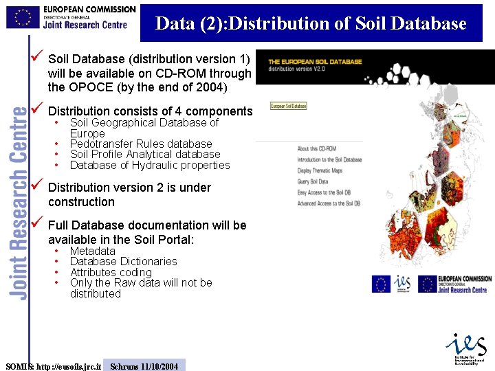 Data (2): Distribution of Soil Database ü Soil Database (distribution version 1) will be
