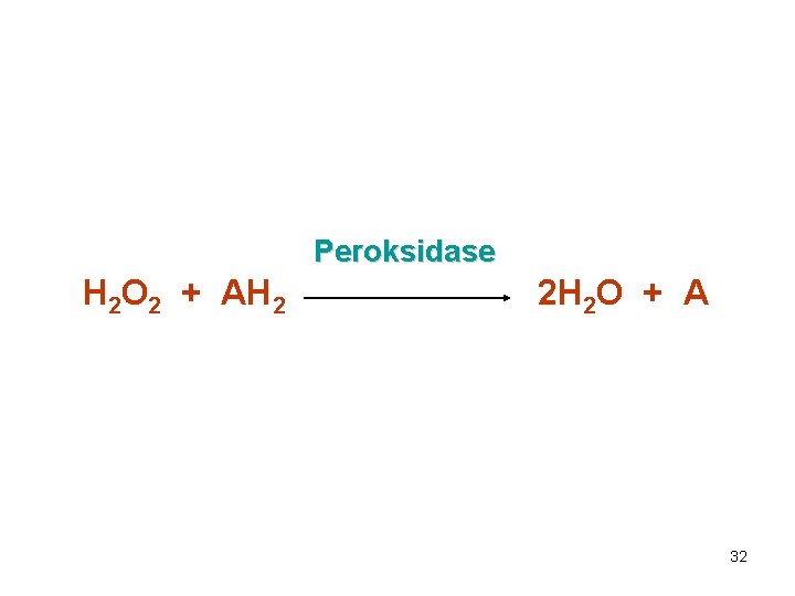 Peroksidase H 2 O 2 + AH 2 2 H 2 O + A