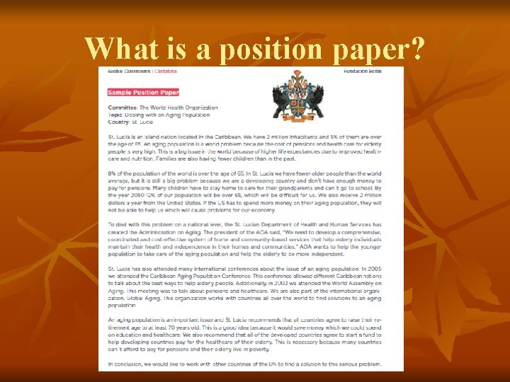 What is a position paper? 