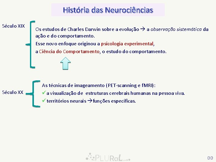 História das Neurociências Século XIX Século XX Os estudos de Charles Darwin sobre a