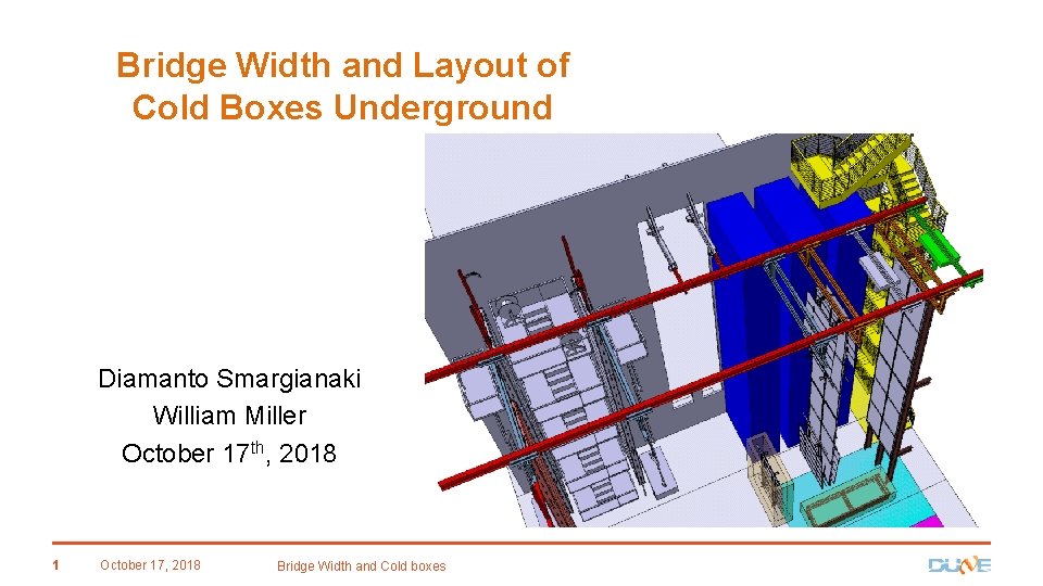 Bridge Width and Layout of Cold Boxes Underground Diamanto Smargianaki William Miller October 17