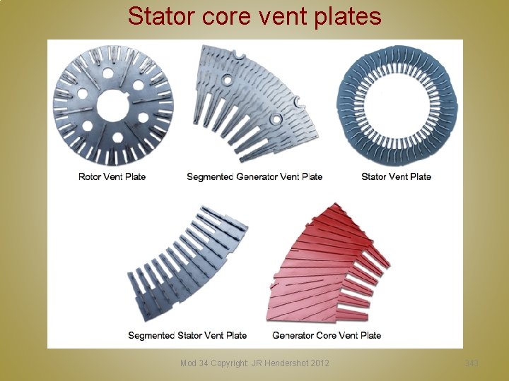 Stator core vent plates Mod 34 Copyright: JR Hendershot 2012 343 