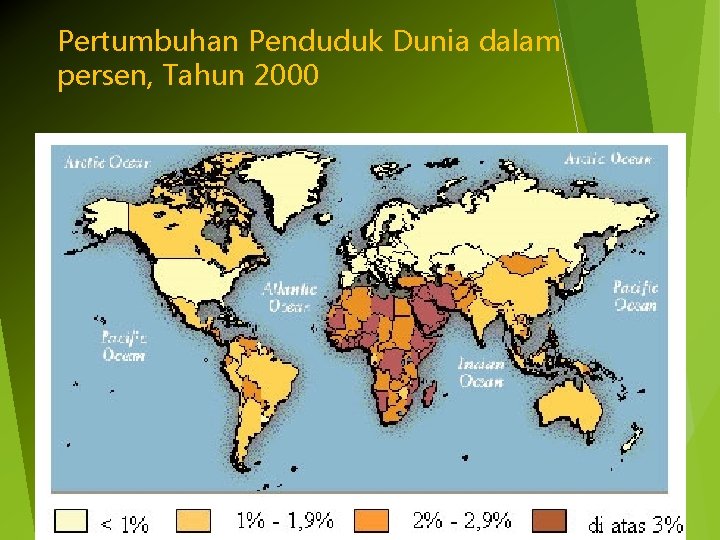 Pertumbuhan Penduduk Dunia dalam persen, Tahun 2000 
