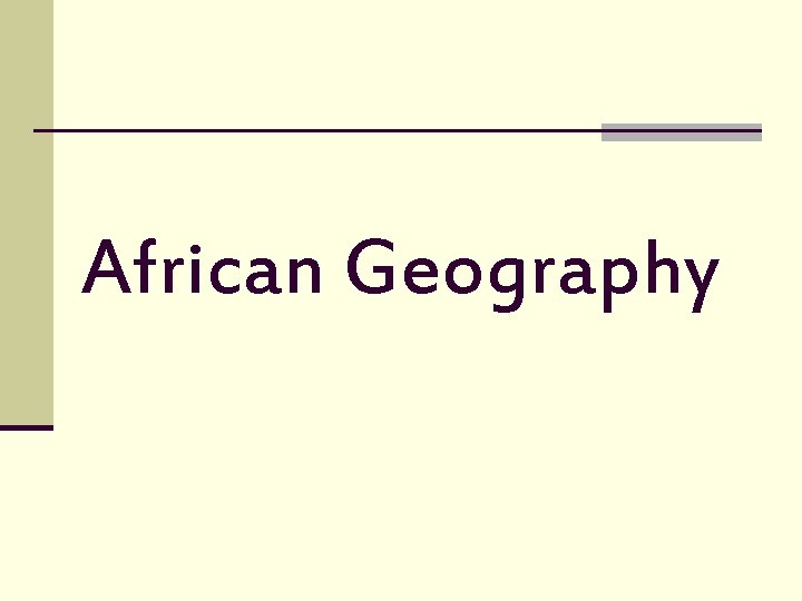 African Geography 