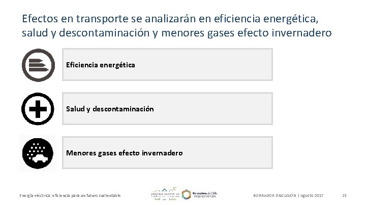 Efectos en transporte se analizarán en eficiencia energética, salud y descontaminación y menores gases