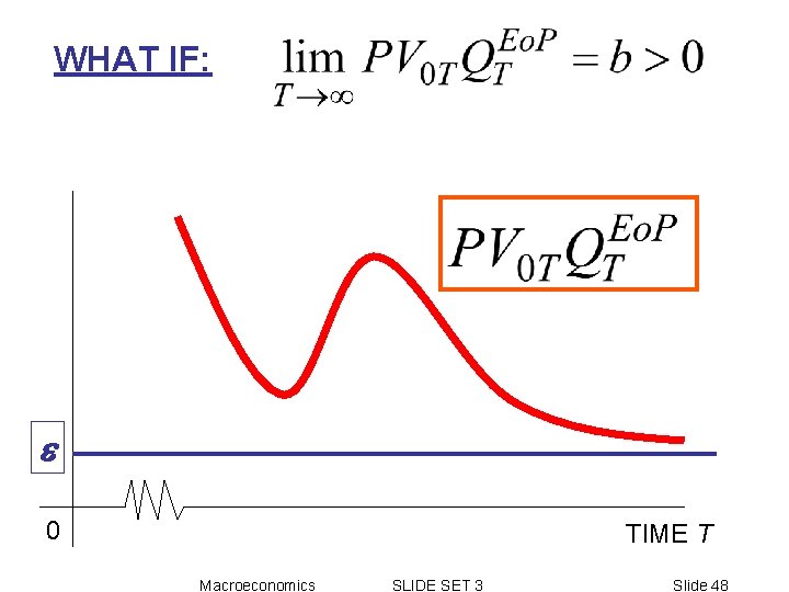 WHAT IF: e 0 TIME T Macroeconomics SLIDE SET 3 Slide 48 WHAT IF: e 0 TIME T Macroeconomics SLIDE SET 3 Slide 48