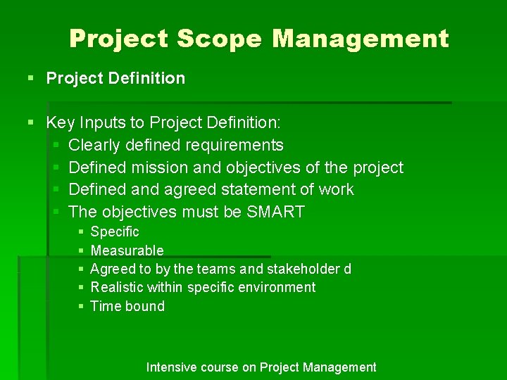 Scope and Time Management Project Scope Management Project