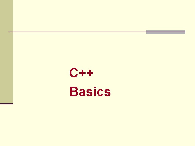 C++ Basics 