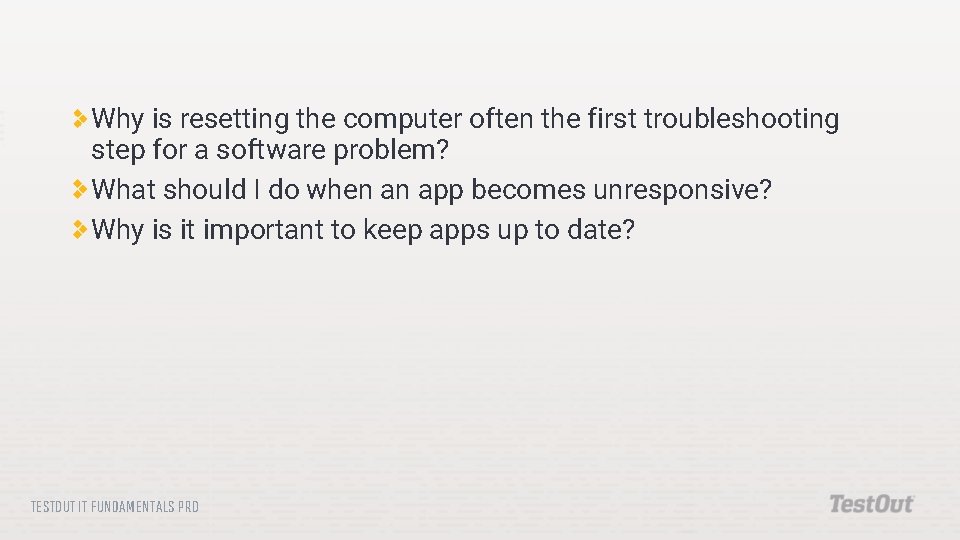 Why is resetting the computer often the first troubleshooting step for a software problem?