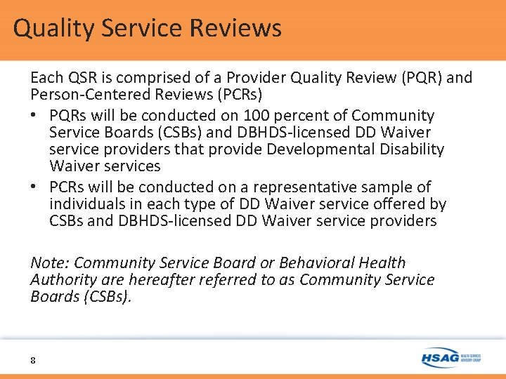 2020 Quality Service Review KickOff Presentation The Virginia