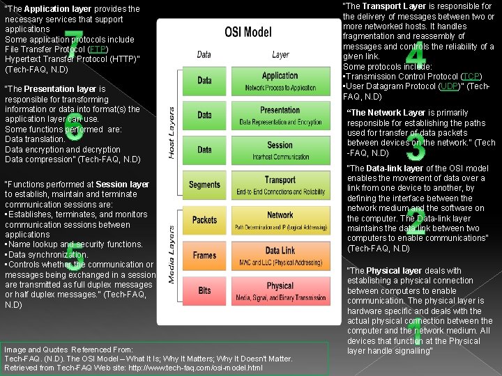 “The Application layer provides the necessary services that support applications Some application protocols include