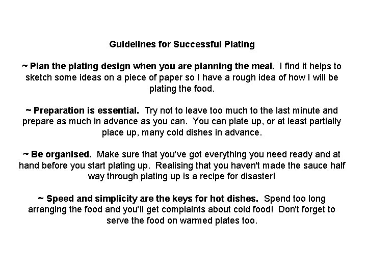 Guidelines for Successful Plating ~ Plan the plating design when you are planning the