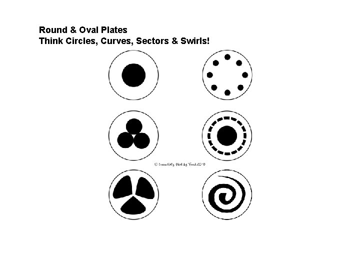 Round & Oval Plates Think Circles, Curves, Sectors & Swirls! 