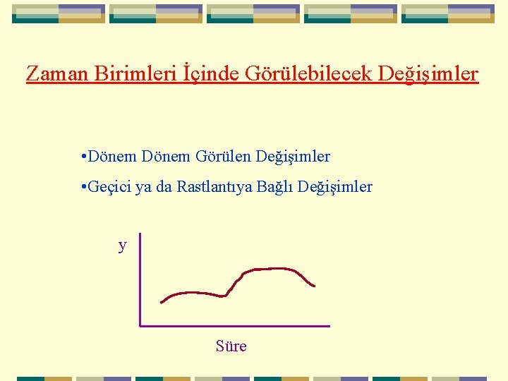 Zaman Birimleri İçinde Görülebilecek Değişimler • Dönem Görülen Değişimler • Geçici ya da Rastlantıya