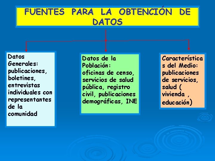 FUENTES PARA LA OBTENCIÓN DE DATOS Datos Generales: publicaciones, boletines, entrevistas individuales con representantes FUENTES PARA LA OBTENCIÓN DE DATOS Datos Generales: publicaciones, boletines, entrevistas individuales con representantes