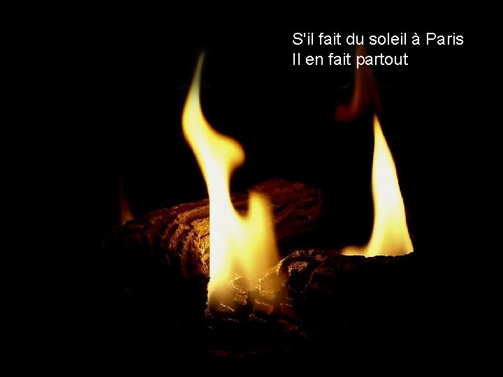 S'il fait du soleil à Paris Il en fait partout 