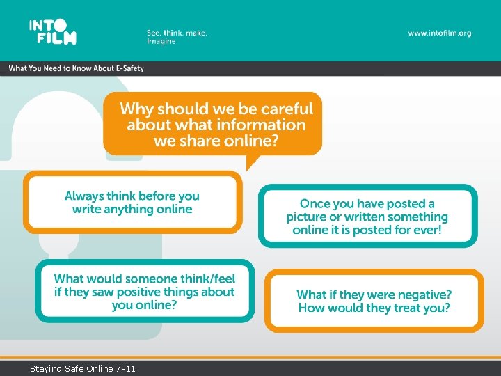 Staying Safe Online 7 -11 