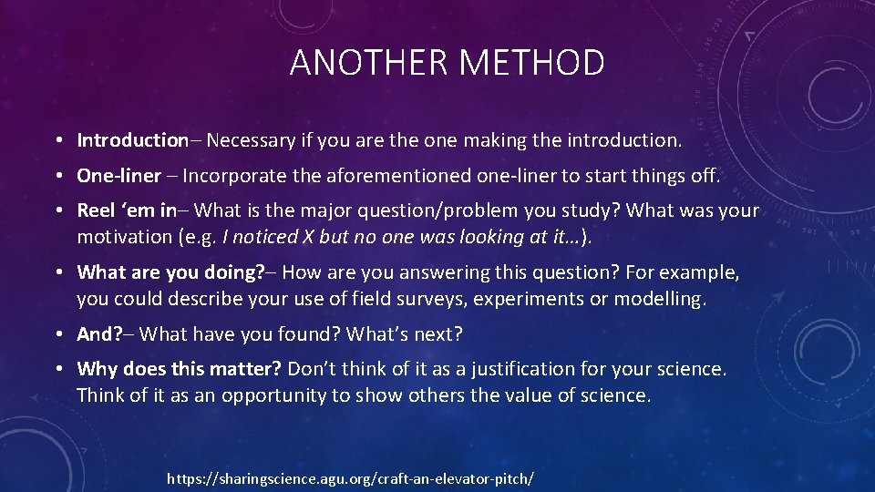 ANOTHER METHOD • Introduction– Necessary if you are the one making the introduction. •