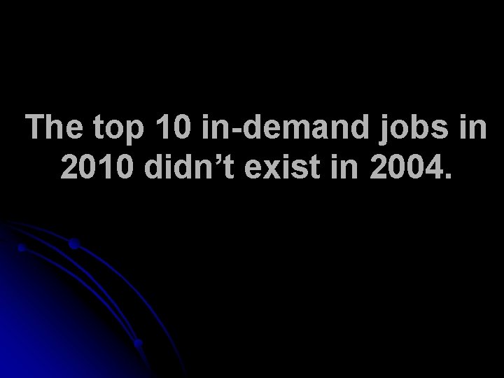 The top 10 in-demand jobs in 2010 didn’t exist in 2004. 