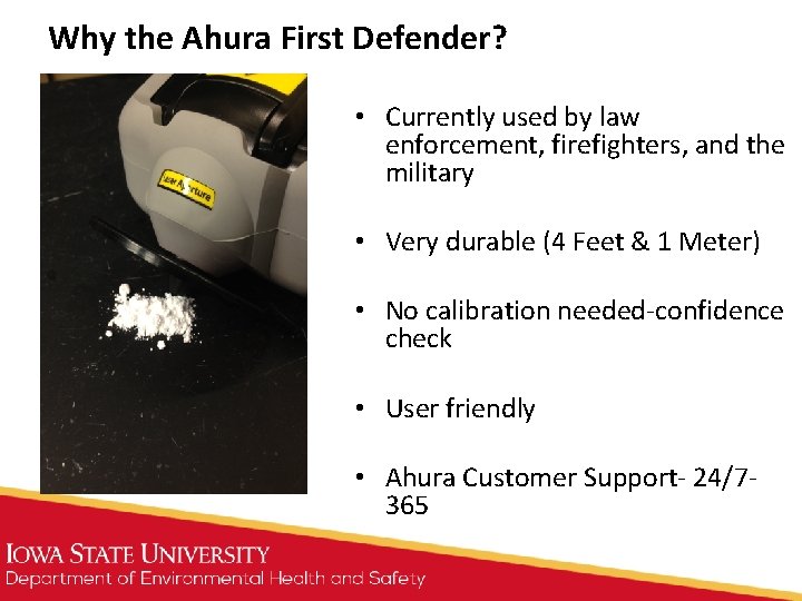 Why the Ahura First Defender? • Currently used by law enforcement, firefighters, and the Why the Ahura First Defender? • Currently used by law enforcement, firefighters, and the