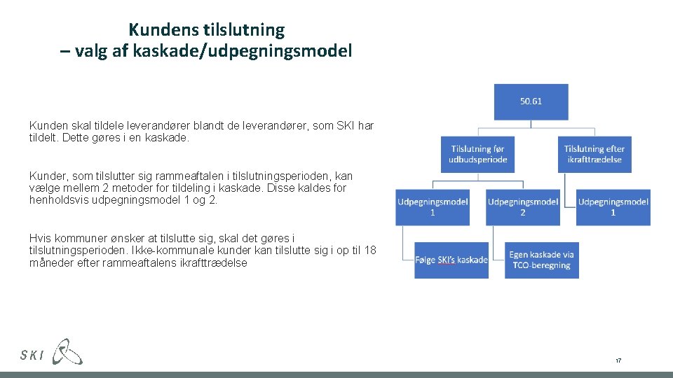 Kundens tilslutning – valg af kaskade/udpegningsmodel Kunden skal tildele leverandører blandt de leverandører, som