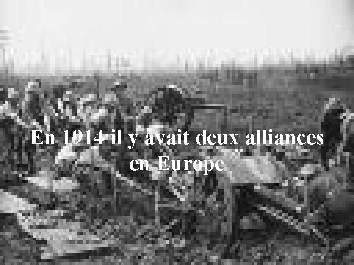 En 1914 il y avait deux alliances en Europe 