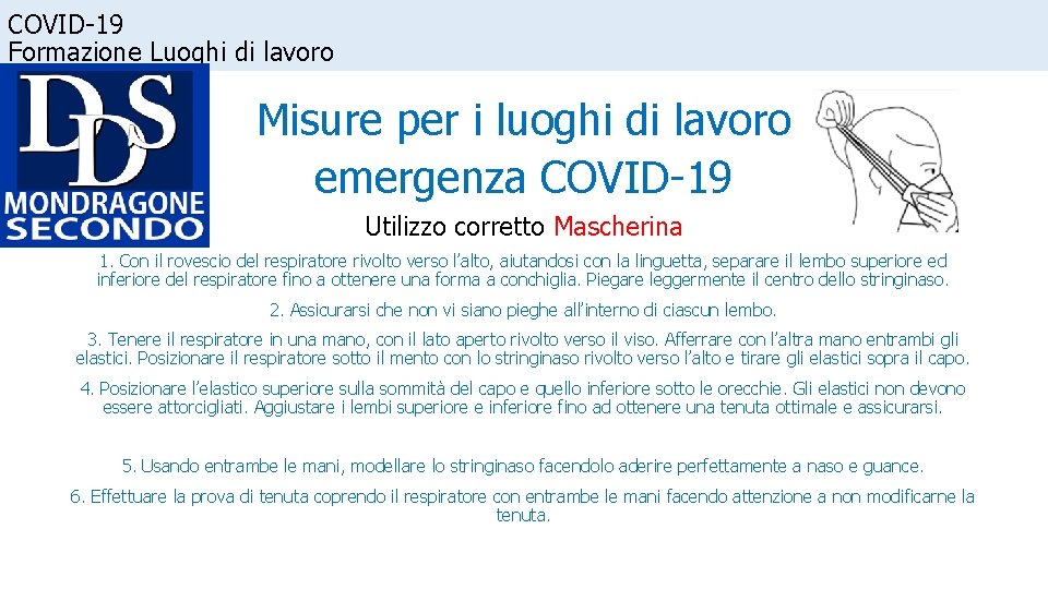 COVID-19 Formazione Luoghi di lavoro Misure per i luoghi di lavoro emergenza COVID-19 Utilizzo