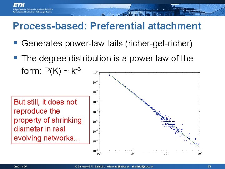 Process-based: Preferential attachment § Generates power-law tails (richer-get-richer) § The degree distribution is a