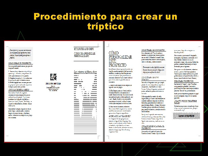 Procedimiento para crear un tríptico 