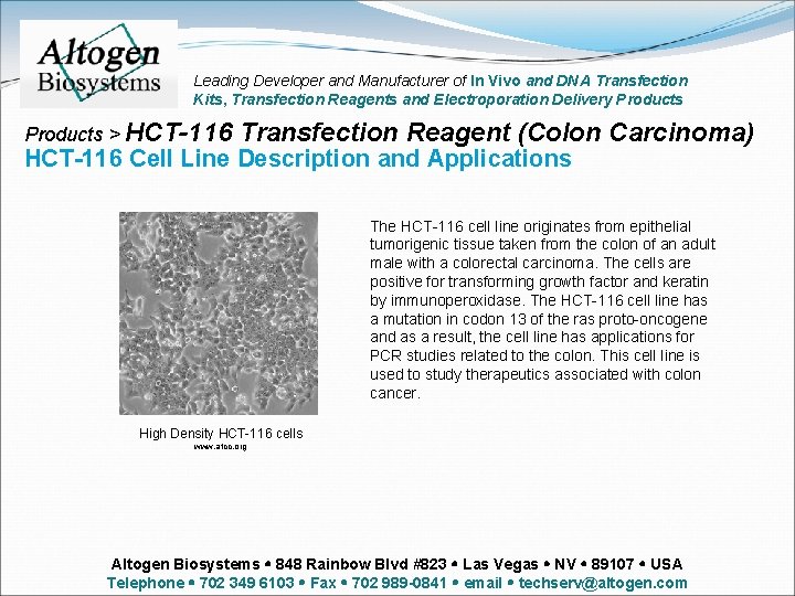 Leading Developer and Manufacturer of In Vivo and DNA Transfection Kits, Transfection Reagents and