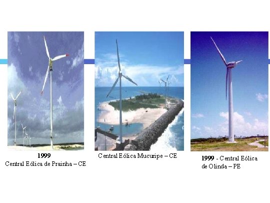 1999 Central Eólica de Prainha – CE Central Eólica Mucuripe – CE 1999 -