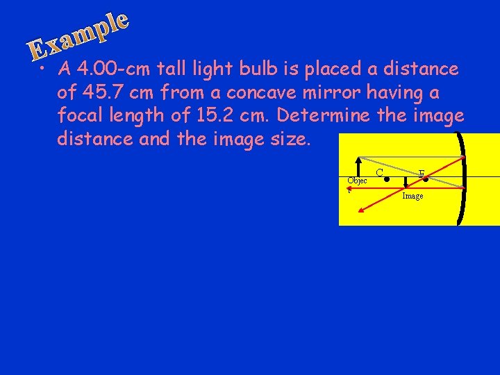 e l p am Ex • A 4. 00 -cm tall light bulb is