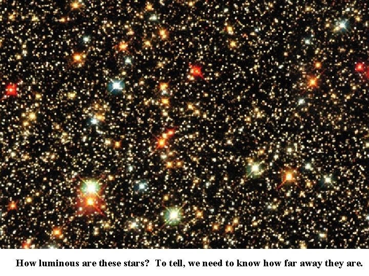 How luminous are these stars? To tell, we need to know how far away