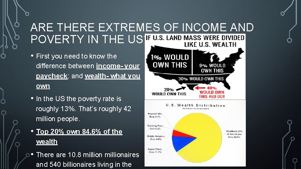 ARE THERE EXTREMES OF INCOME AND POVERTY IN THE US? • First you need