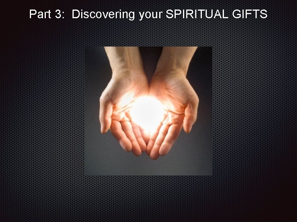 Part 3: Discovering your SPIRITUAL GIFTS 