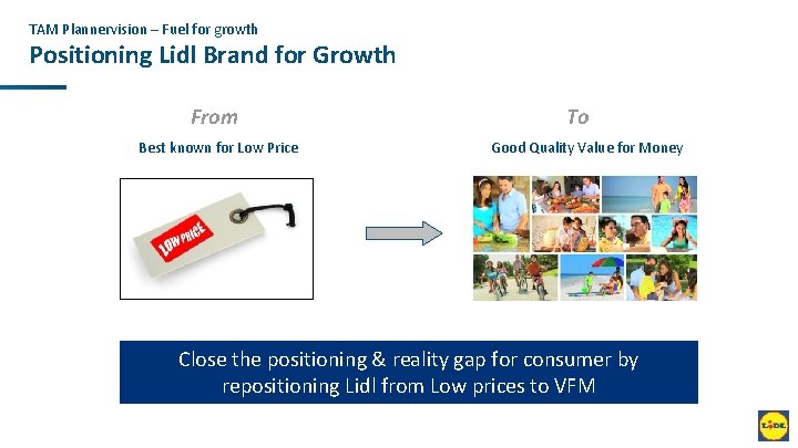 TAM Plannervision – Fuel for growth Positioning Lidl Brand for Growth From Best known