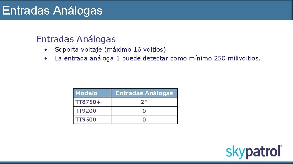 Entradas Análogas • • Soporta voltaje (máximo 16 voltios) La entrada análoga 1 puede