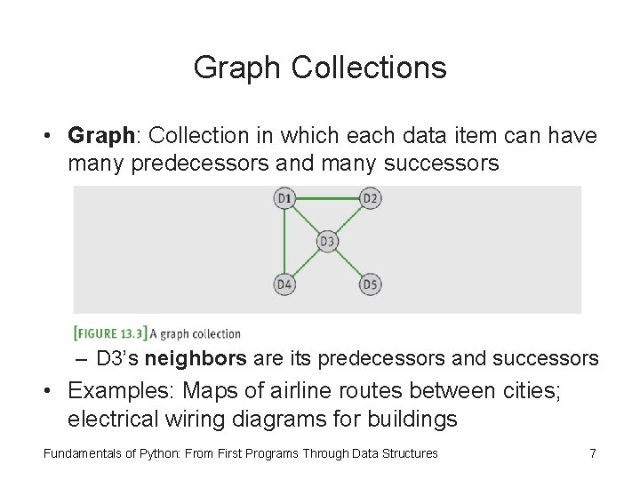 Graph Collections • Graph: Collection in which each data item can have many predecessors