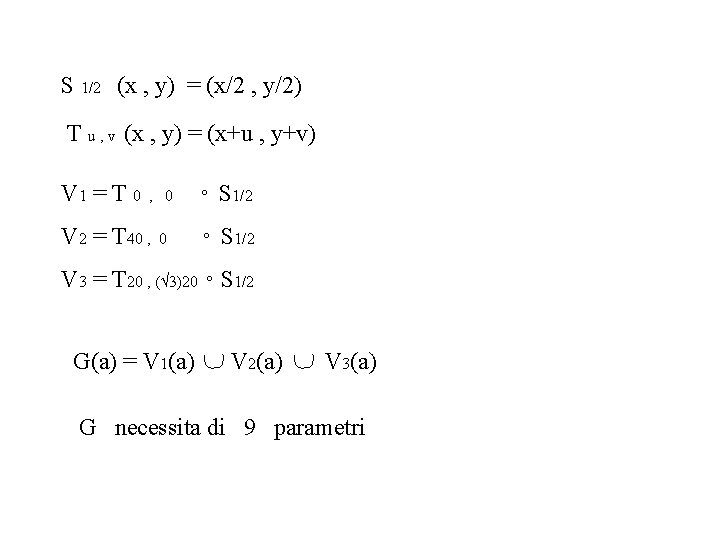 S 1/2 (x , y) = (x/2 , y/2) T u , v (x