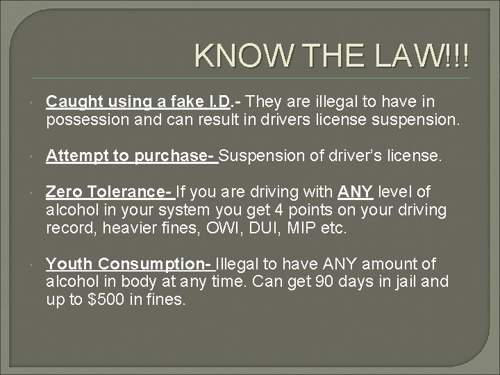 KNOW THE LAW!!! Caught using a fake I. D. - They are illegal to