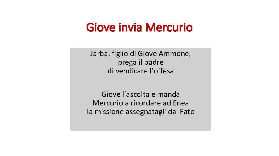 Giove invia Mercurio Jarba, figlio di Giove Ammone, prega il padre di vendicare l’offesa