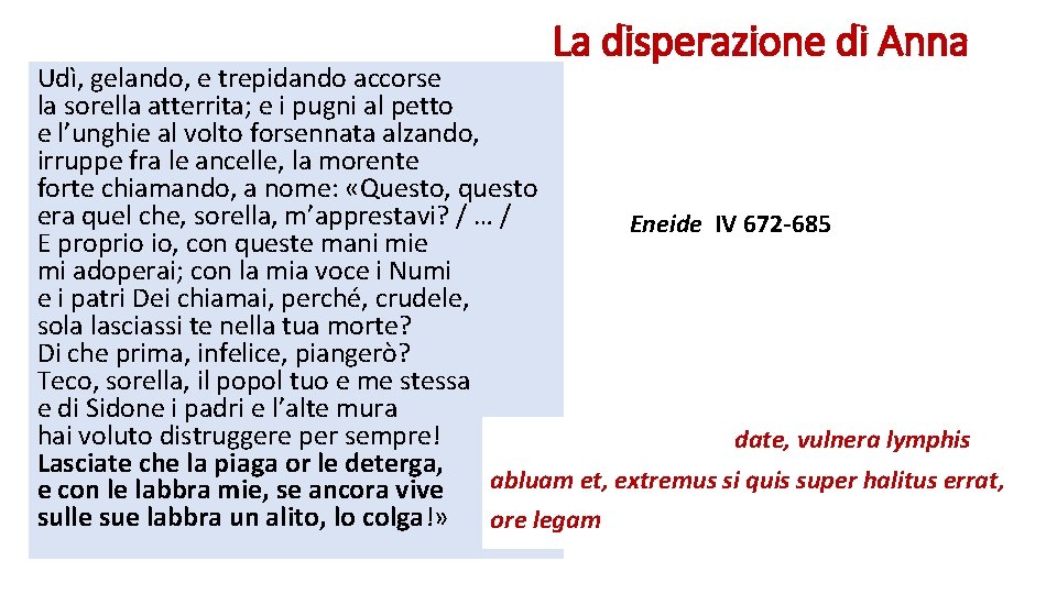 La disperazione di Anna Udì, gelando, e trepidando accorse la sorella atterrita; e i