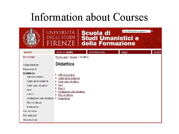 Information about Courses 