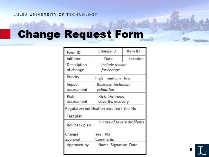 Change Request Form 9 