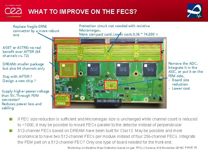 WHAT TO IMPROVE ON THE FECS? Replace fragile ERNI connector by a more robust