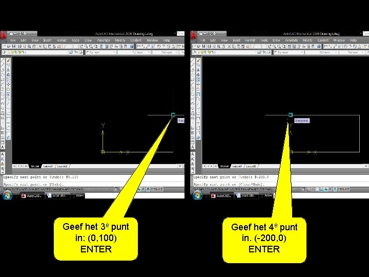 Geef het 3 e punt in: (0, 100) ENTER Geef het 4 e punt