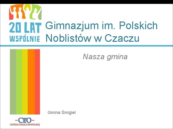 Gimnazjum im. Polskich Noblistów w Czaczu Nasza gmina Gmina Śmigiel 