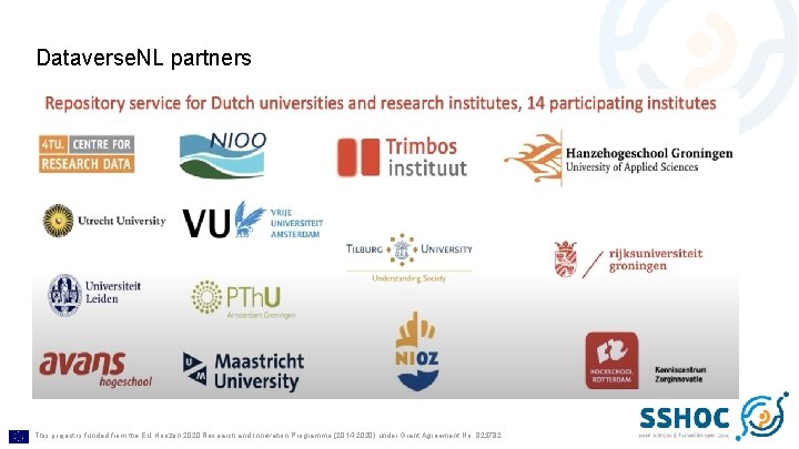 Dataverse. NL partners This project is funded from the EU Horizon 2020 Research and